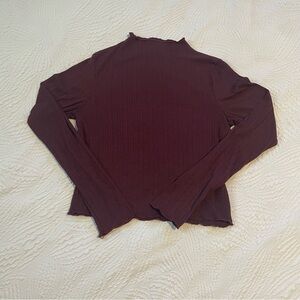 Olivia Rae Burgundy Long Sleeve Turtleneck